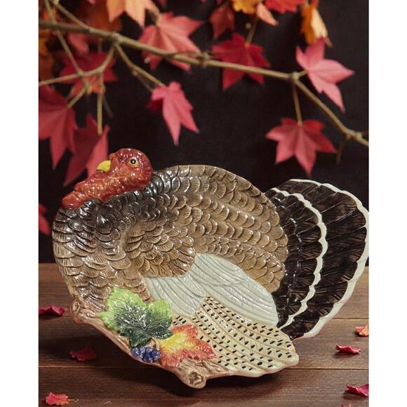 Fitz and Floyd Omnibus Harvest Fowl Collection 1994 Canape or Decorative Plate - Picture 1 of 6